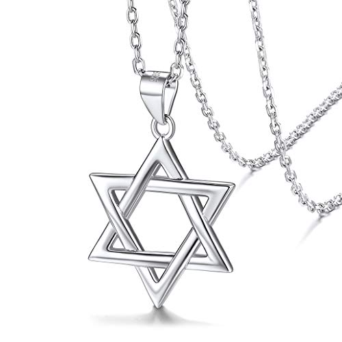 Davidstern Anhänger Damen Halsketten aus 925 Sterling Silber Hexagon Anhänger Sechs Punkt Charm Schmuck Jüdische Schmuck Religiöse Judaica von Silvora