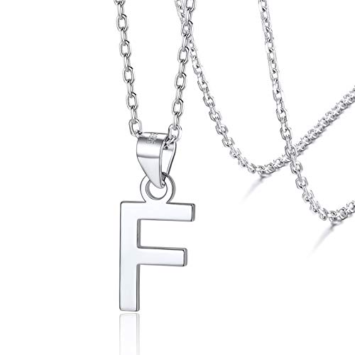 Silvora S925 Siber Buchstaben Kette Damen Initiale Alphabet A-Z Kristall Buchstaben Anhänger Halskette 45cm +5 cm Verlängerungskette von Silvora
