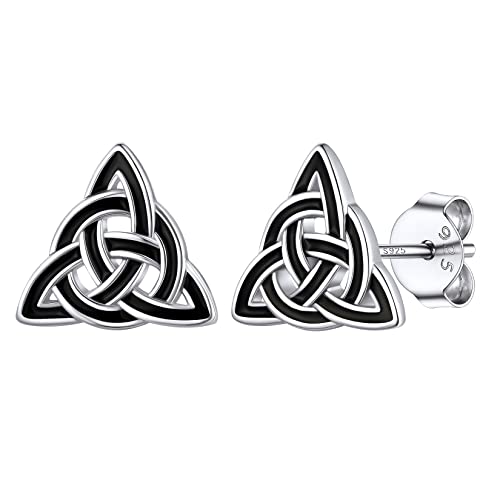 Silvora Unisex Keltischer Knoten Triquetra Ohrstecker Damen Frauen 925 Silber Irischer Celtic Knoten Ohrringe Mode Ohrschmuck Accessoires für Frauen Mädchen von Silvora