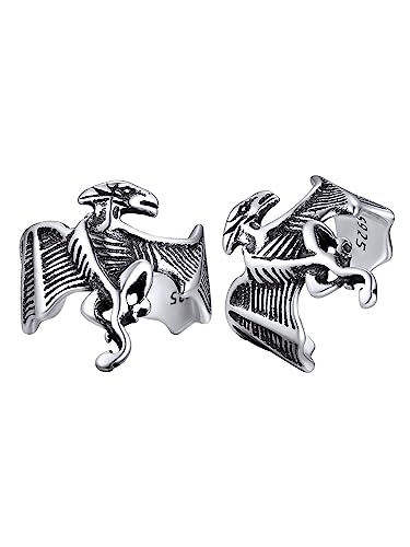 Silvora Verstellbare Drache Ohrklemme 925 Silber Herren Männer Ear-Cuff Ohrstecker Punk Non-Piercing Ohrclips Modeschmuck Accessoires von Silvora