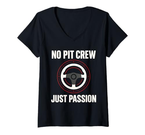 Damen SIM-Racing-Simulator-Cockpit-Rennfahrer-Erlebnis T-Shirt mit V-Ausschnitt Damen SIM-Racing-Simulator-Cockpit-Rennfahrer-Erlebnis T-Shirt mit V-Ausschnitt von Sim Racer Virtual Motorsport Gaming Gear