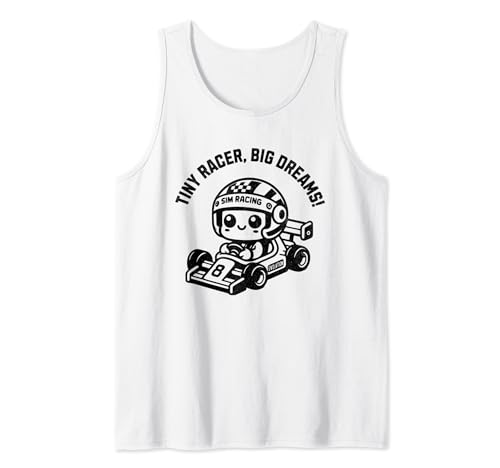 Sim-Racing Kinder Karts Racing Gamer Tiny Driver Big Dreams Tank Top von Sim-Racing Kids Karts Racing Gamer