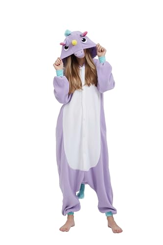 SimZoo Adult Animal Onesie PiżAma, MęSki I Damski Kostium Jasnofioletowy JednorożEc Bielizna Nocna, JednoczęśCiowy Unisex Homewear von SimZoo