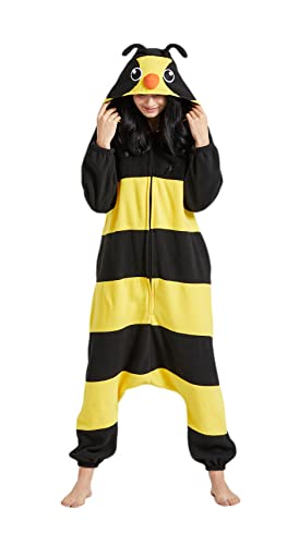 SimZoo Tier-Einteiler-Pyjama für Erwachsene, Damen und Herren, Biene, Cosplay-KostüM, NachtwäSche, Einteilig, Unisex, Heimkleidung von SimZoo