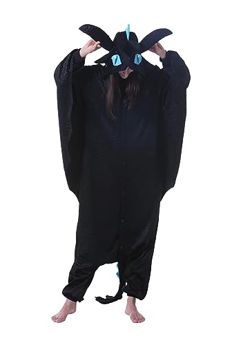 SimZoo Tier-Einteiler-Pyjama für Erwachsene, Herren und Damen, Drachen-Cosplay-KostüM, NachtwäSche, Einteilige Unisex-Hauskleidung von SimZoo