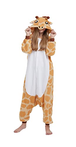 SimZoo Tier-Einteiler-Pyjama für Erwachsene, Herren und Damen, Giraffe, Cosplay-KostüM, NachtwäSche, Einteilige Unisex-Hauskleidung von SimZoo