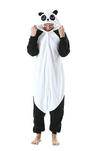 SimZoo Tier-Einteiler-Pyjama für Erwachsene, Herren und Damen, Panda-Cosplay-KostüM, NachtwäSche, Einteilig, Unisex, Heimkleidung, GrößE S von SimZoo