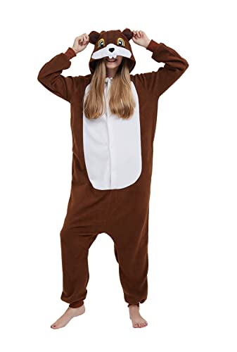 SimZoo Tier-Einteiler-Pyjama für Erwachsene, Herren- und Damen-Tier-Cosplay-KostüM-NachtwäSche, Einteilige Unisex-Hauskleidung von SimZoo