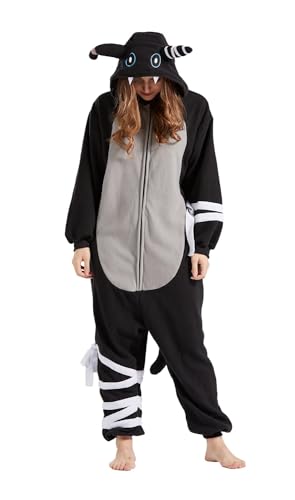 SimZoo Tier-Einteiler-Pyjama für Erwachsene, Bandage Schwarze Katze Herren-und Damen-Tier-Cosplay-Kostüm-Nachtwäsche, Einteilige Unisex-Hauskleidung von SimZoo