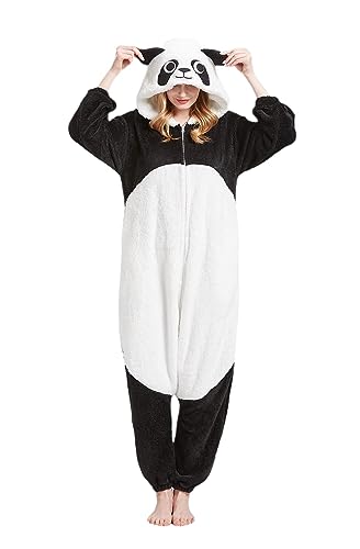 SimZoo Tier-Einteiler-Pyjama für Erwachsene, Herren-und Damen-Arktischer Samt Panda-Tier-Cosplay-Kostüm-Nachtwäsche, Einteilige Unisex-Hauskleidung Large von SimZoo