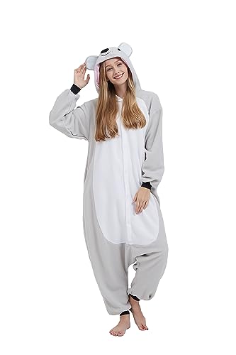 SimZoo Tier-Einteiler-Pyjama für Erwachsene, Koala-Cosplay-Kostüm für Männer und Frauen, Unisex, Einteilige Heimkleidung Medium von SimZoo