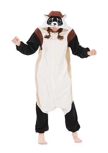 SimZoo Tier-Einteiler-Pyjama für Erwachsene, Schwarzfuß Frettchen Herren-und Damen-Tier-Cosplay-KostüM-NachtwäSche, Einteilige Unisex-Hauskleidung von SimZoo