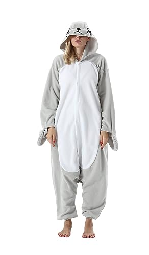 SimZoo Tier-Einteiler-Pyjama für Erwachsene, Tier-Cosplay-Kostüm-Nachtwäsche für Männer und Frauen, Unisex-Einteiler für zu Hause Large von SimZoo