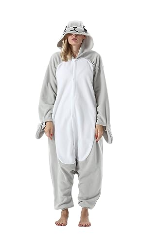 SimZoo Tier-Einteiler-Pyjama für Erwachsene, Tier-Cosplay-Kostüm-Nachtwäsche für Männer und Frauen, Unisex-Einteiler für zu Hause Small von SimZoo
