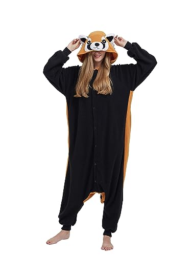 SimZoo Tier-Einteiler-Pyjama für Erwachsene, WaschbäR-Cosplay-KostüM-NachtwäSche für Herren und Damen, Einteilige Unisex-Hauskleidung von SimZoo