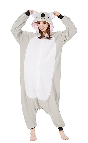SimZoo Unisex Pyjamas Onesies Tiere Kostüm Cosplay Erwachsene Karneval Nachtwäsche Halloween Schlafanzug Fasching Einteiler,Koala von SimZoo