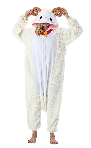 SimZoo Unisex Pyjamas Onesies Tiere Kostüm Cosplay Erwachsene Karneval Nachtwäsche Halloween Schlafanzug Fasching Einteiler,Ziege SimZoo Unisex Pyjamas Onesies Tiere Kostüm Cosplay Erwachsene Karneval Nachtwäsche Halloween Schlafanzug Fasching Einteiler,Ziege von SimZoo