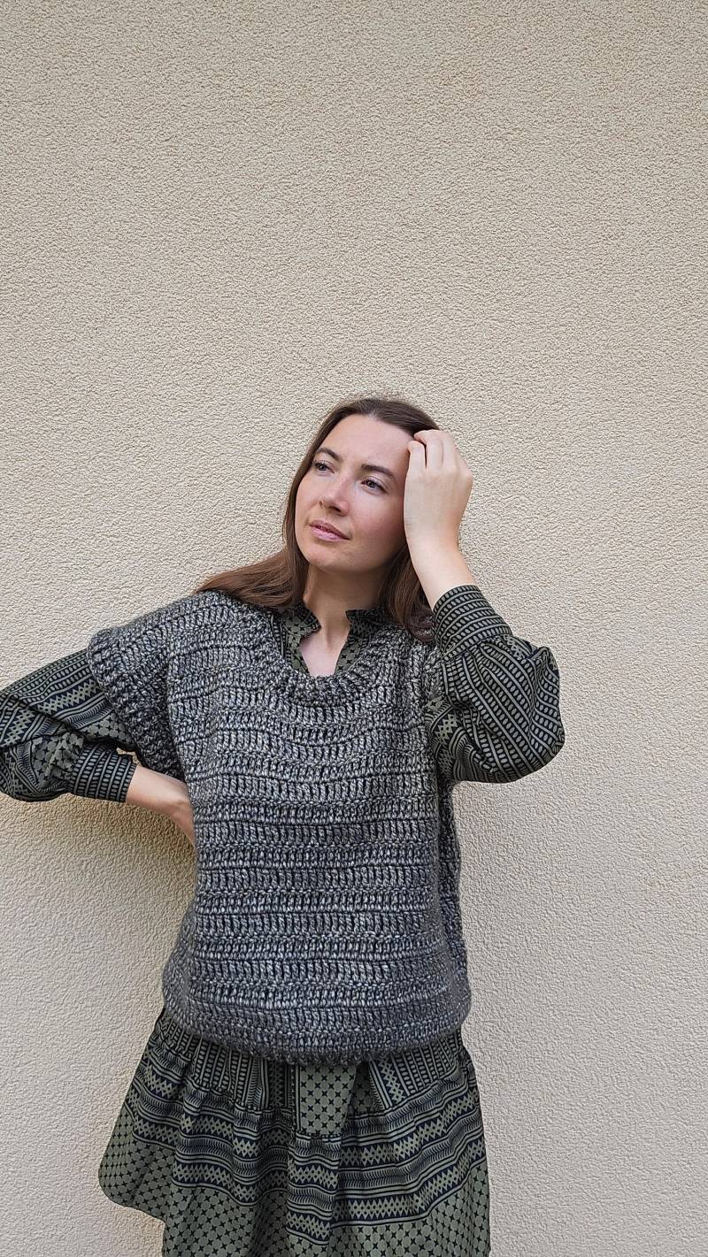 Handgemachte Häkeln Grobstrick Weste Ärmelloser Pullover Aus Wollgemisch von SimaMade