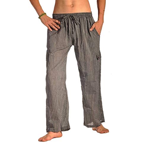 Haremshose Freizeithose Fischerhose Fitness Cargo Hippie Goa Schlupfhose PSY Ethno Sport Happening (Schwarz, S von Simandra