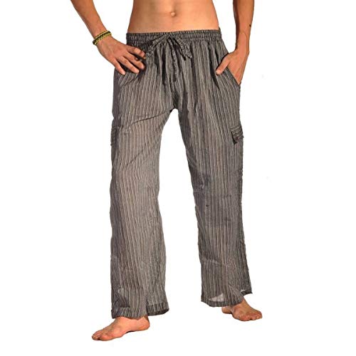 Haremshose Freizeithose Fischerhose Fitness Cargo Hippie Goa Schlupfhose PSY Ethno Sport Happening (Schwarz, XL von Simandra