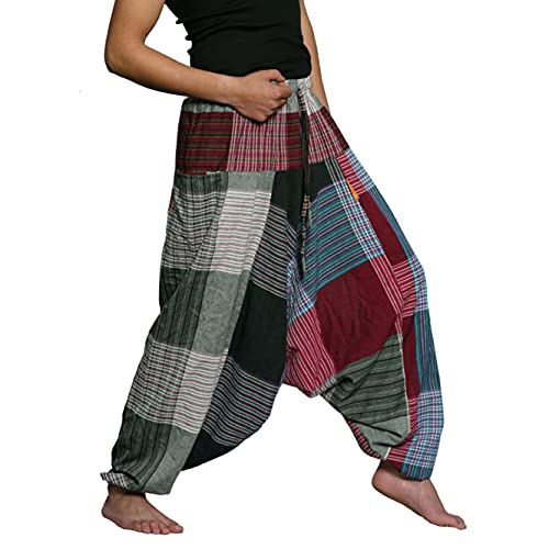 Simandra Haremshose „Singharaja“ I Bunt (Einheitsgröße) I Fair gehandelte Unisex Aladinhose I Schlichte Pumphose für jedes Outfit I Baggy Hose I Handgemacht in Nepal von Simandra