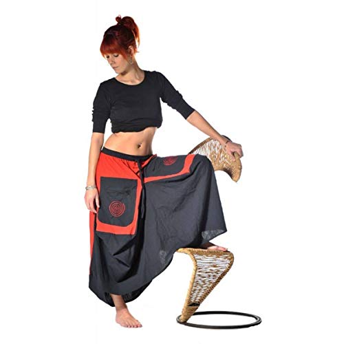 Mittelalter Rock | Jupe | Maxirock mit Taschen und interessanten Details Rot S-M von Simandra