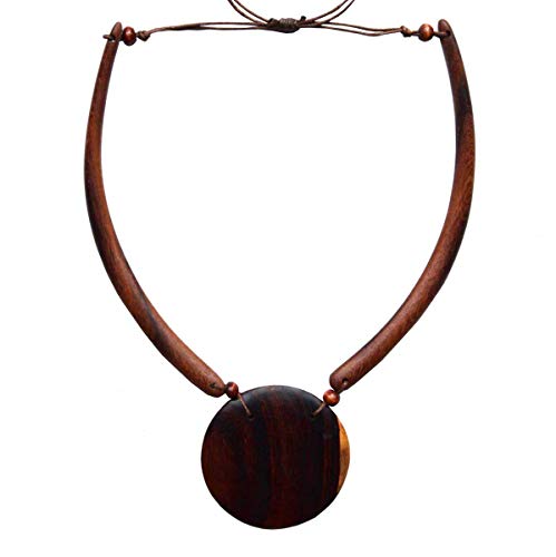 Simandra Halskette I Kette aus Naturmaterial I Holzschmuck Farbe Motiv 1 von Simandra