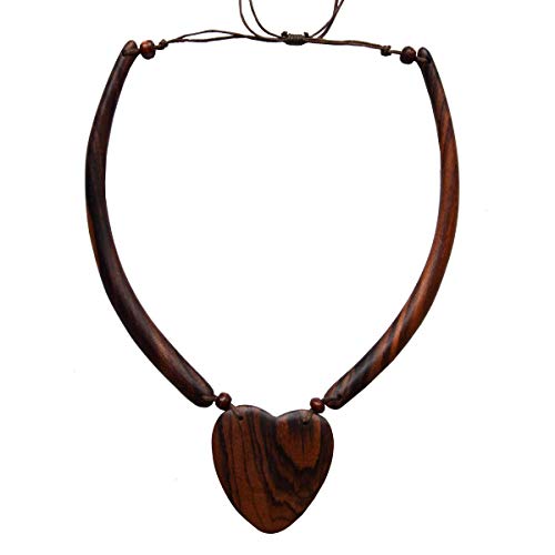 Simandra Halskette I Kette aus Naturmaterial I Holzschmuck Farbe Motiv 4 von Simandra