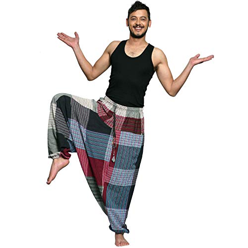 Simandra Singharaja Haremshose Pumphose Aladinhose Pluderhose Yoga Goa Freizeithose Herren Farbe Bunt, Größe One Size von Simandra