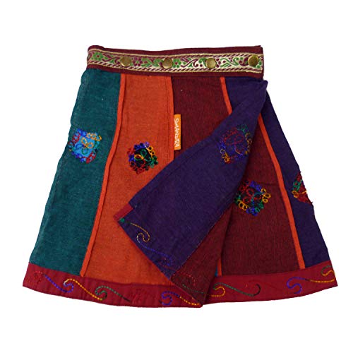 Simandra bunter Kinder-Rock I Patchworkstil I Wickeloptik I größenverstellbar mit Druckknöpfen (L) von Simandra