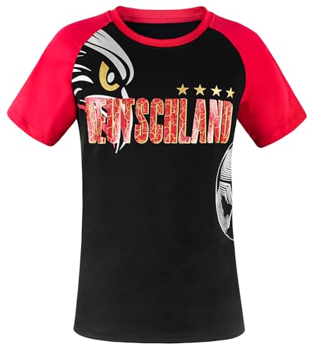 Simapak Herren Deutschland Fußball Baumwolle Fußballfans Unterstützer Kampagnen Hemden - Schwarz & Rot (Größe: Mittel) von Simapak