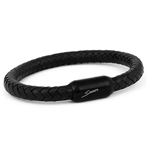 Simaru Unisex Lederarmband Made in Germany, Magnetverschluss aus Edelstahl, Premium Armband für Damen & Herren, Hautfreundlich von Simaru