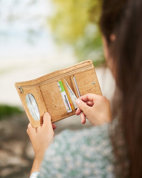 Simaru Vegane Geldbörse aus Kork mit RFID-Schutz ,Portemonnaie , Geldbeutel von Simaru