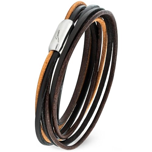 Simaru Designer Lederarmband – Wickelarmband für Herren & Damen aus pflanzlich gegerbtem Leder mit Edelstahl Magnet Verschluss – Made in Germany Simaru Designer Lederarmband – Wickelarmband für Herren & Damen aus pflanzlich gegerbtem Leder mit Edelstahl Magnet Verschluss – Made in Germany von Simaru