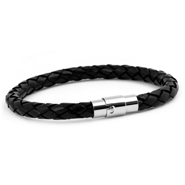 Simaru Handgeflochtene Echtlederarmband für Damen & Herren mit Magnetverschluss von Simaru