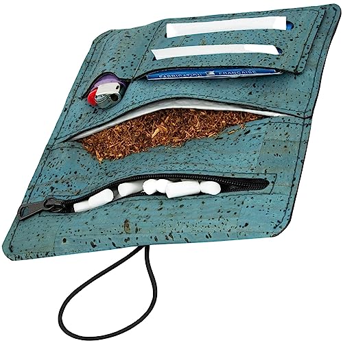Simaru Langlebige Kork-Drehertasche Nachhaltiges & Veganes Zigarettenetui/Tabaktasche mit Austauschbarem Verschluss und Praktischen Zusatzfächern - Wasserabweisend und Robus von Simaru