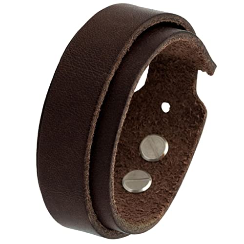 Simaru Lederarmband Damen & Herren - 25mm breit, pflanzlich gegerbtes Echtleder, robuste Schraubniete, allergikerfreundlich von Simaru