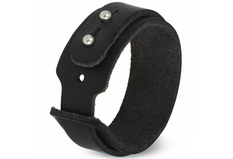 Simaru Lederarmband Made in Germany Leder Armband Herren (Echtes Leder, Handgefertigt, Robuster Druckknopfverschluss, perfektes Schmuck Geschenk), Modell Merano Premium Armband 25mm schwarz und braun von Simaru