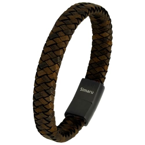 Simaru Lederarmband für Frauen & Männer, Echtleder-Armband mit Edelstahl Hakenverschluss, Premium-Qualität Made in Germany von Simaru