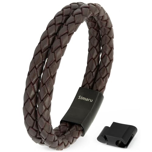 Simaru Lederarmband für Frauen & Männer, Echtleder-Armband mit Edelstahl Hakenverschluss, Premium-Qualität Made in Germany von Simaru