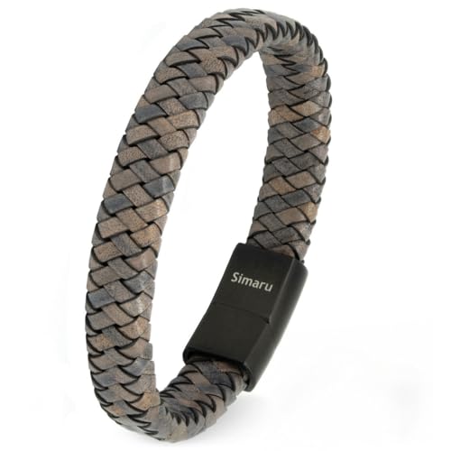 Simaru Lederarmband für Frauen & Männer, Echtleder-Armband mit Edelstahl Hakenverschluss, Premium-Qualität Made in Germany von Simaru