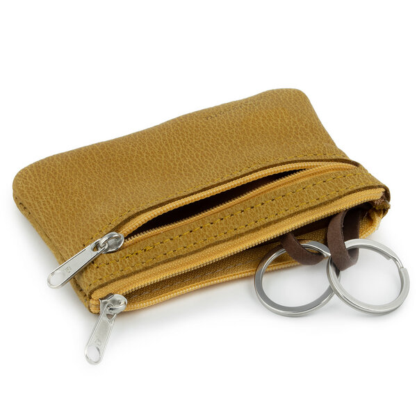 Simaru Schlüsseletui Schlüsseltasche aus Leder mit 2 Schlüsselringen und Extrafach(Groesse M) von Simaru