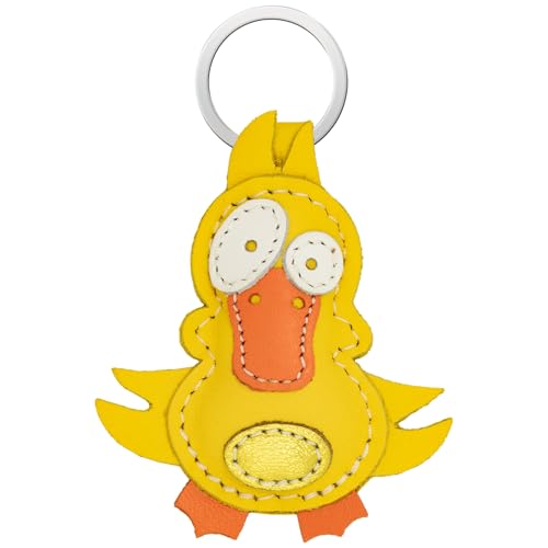 Simaru Tierisch starke Schlüsselanhänger aus hochwertigem Echtleder, Made in EU,Perfekt für Weihnachten Geburtstag Jahrestag, Finde dein Lieblingstier (Duck) von Simaru
