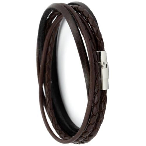 Simaru Wickelarmband aus pflanzlich gegerbtem Naturleder - Edelstahl-Magnetverschluss - Made in Germany - Lerderarmband für Damen & Herren von Simaru