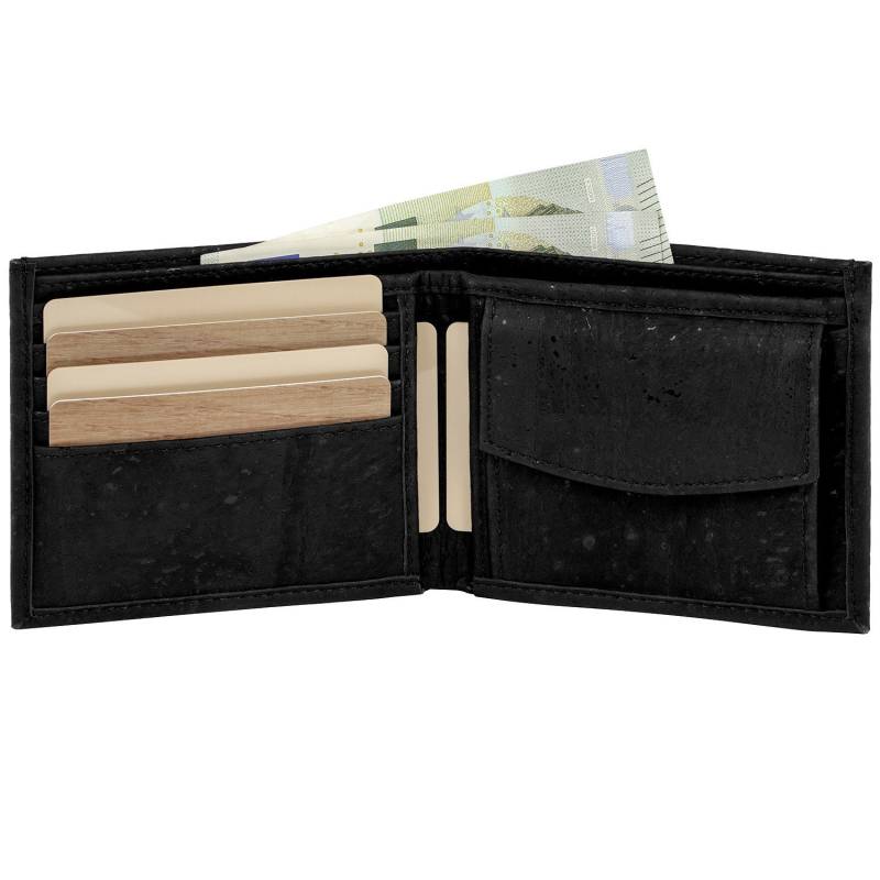 Simaru Herren-Geldbeutel Geldbörse Portemonnaie Made in Eu Vegan Aus Kork Classic Mit Rfid Schutz | Schwarz von SimaruWorld
