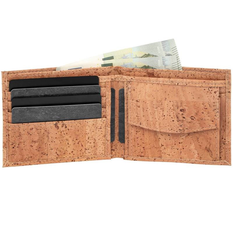 Simaru Herren - Geldbörse Geldbeutel Portemonnaie Made in Eu Vegan Aus Kork Classic Mit Rfid Schutz | Beige von SimaruWorld