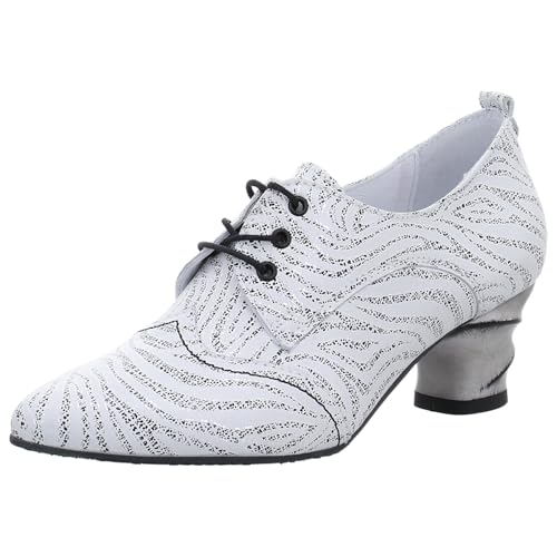 Simen Damen Pumps Weiss/schwarz Gr. 41 von Simen