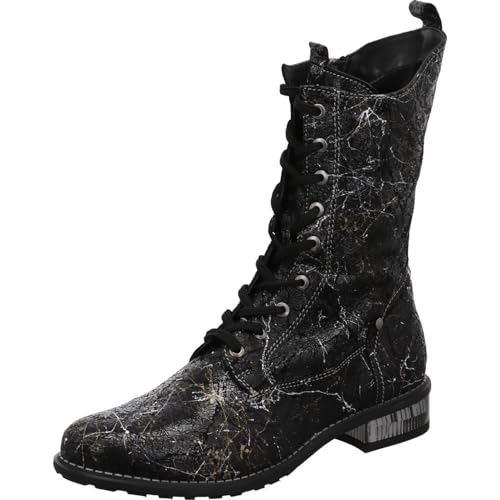 Simen Damen Schlupf-, Reißverschlussstiefelette - Sportboden 7848A SCHWARZ schwarz/Silber Gr. 40 von Simen