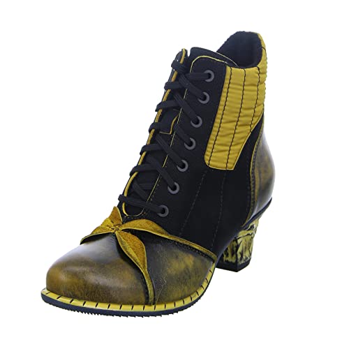 Simen Damen Stiefelette 5397A Damen Leder Stiefel Reißverschluss Gelb(Gelb) Größe 38 EU von Simen