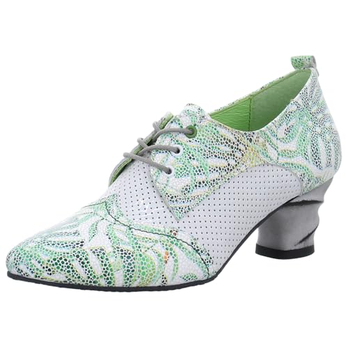 Simen Damen Pumps Weiss/grün Gr. 40 von Simen